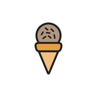 helado, icono de cono de hielo eps 10 vector