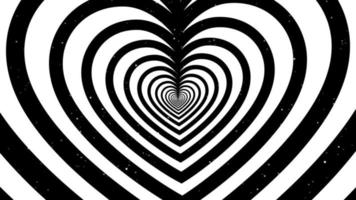 animación amor corazón blanco y negro bucle infinito y partículas de brillo abstracto romántico - 4k animación de fondo de movimiento de bucle sin fisuras video