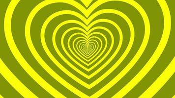 animación amor corazón amarillo bucle infinito y partículas de brillo abstracto romántico - animación de fondo de movimiento de bucle sin fisuras video