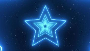 bucle de estrellas azul neón de animación. adecuado para fondo animado vj y dj loop video