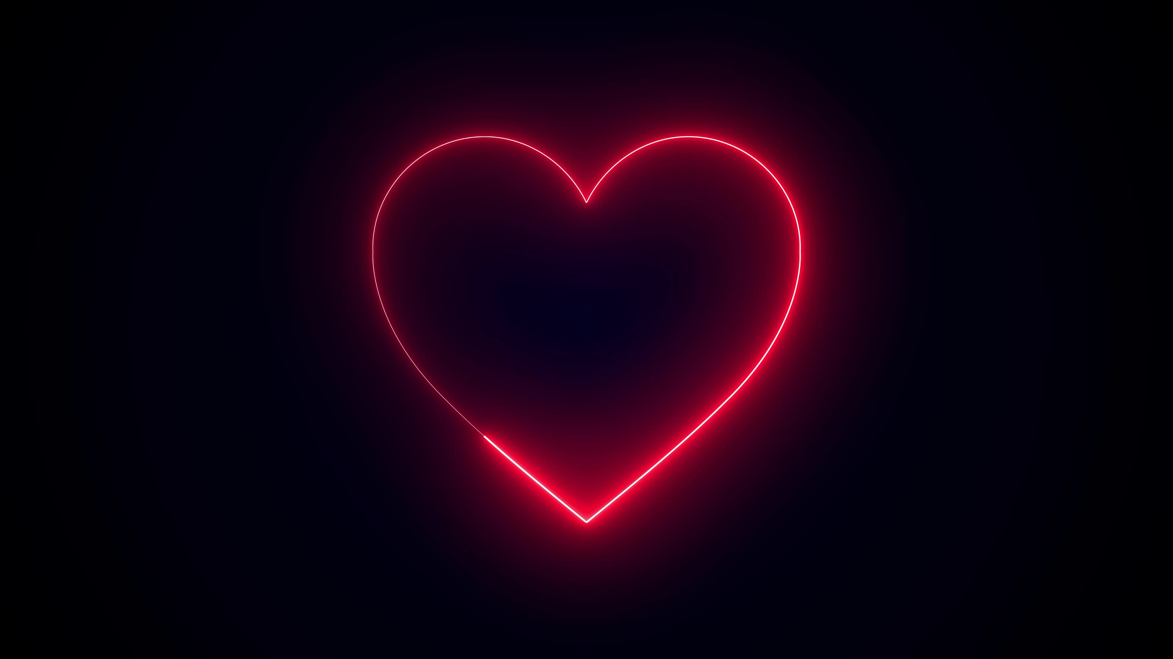 Animation Neon light heart Romantic background - Love and romance sign 4k  footage dark background 9703593 Stock Video at Vecteezy