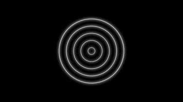 círculo de onda de radio de animación con fondo negro video