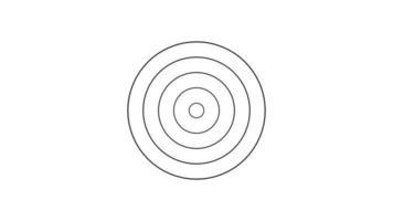 cerchio di onde radio di animazione con sfondo bianco