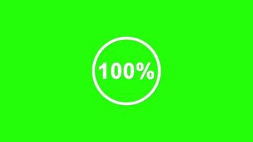 icono de animación cargando 100 por ciento en pantalla verde video