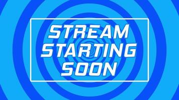 stream beginnt bald animation mit kreisschleifenhintergrund video