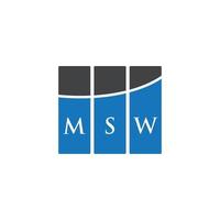 msw letter design.msw letter logo design sobre fondo blanco. concepto de logotipo de letra de iniciales creativas msw. msw letter design.msw letter logo design sobre fondo blanco. metro vector