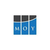 diseño de letras moy. diseño de logotipo de letras moy sobre fondo blanco. concepto de logotipo de letra inicial creativa moy. diseño de letras moy. diseño de logotipo de letras moy sobre fondo blanco. metro vector