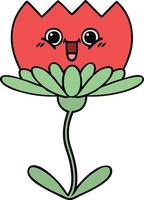 cute cartoon flower vector