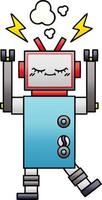 gradient shaded cartoon dancing robot vector