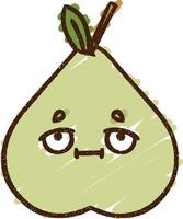 Pear Chalk Drawing vector