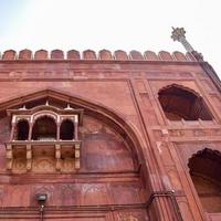 Architectural detail of Jama Masjid Mosque, Old Delhi, India, The spectacular architecture of the Great Friday Mosque Jama Masjid in Delhi 6 during Ramzan season, the most important Mosque in India photo