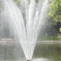 Fountain in the complex of Lodhi Garden in Delhi India, working fountain in the Lodhi Garden complex, water in the fountain, fountain in the Lodhi Garden park during morning time photo