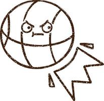 Basket Ball Charcoal Drawing vector