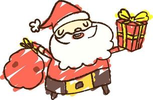 dibujo de tiza de santa claus vector