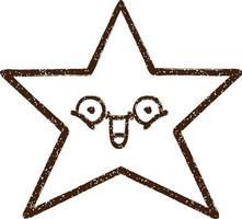 Star Charcoal Drawing vector