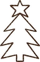 Christmas Tree Charcoal Drawing vector