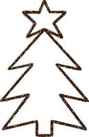 Christmas Tree Charcoal Drawing vector