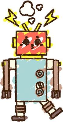 Crazy Robot Chalk Drawing