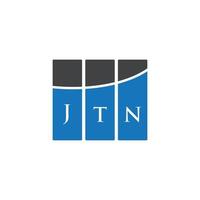 diseño de logotipo de letra jtn sobre fondo blanco. concepto de logotipo de letra de iniciales creativas jtn. diseño de letras jtn. vector