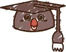 Graduation Cap Chalk Drawing vector