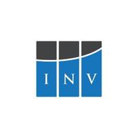 diseño de logotipo de letra inv sobre fondo blanco. concepto de logotipo de letra inicial creativa inv. diseño de carta inv. vector