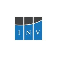 INV letter logo design on WHITE background. INV creative initials letter logo concept. INV letter design. vector