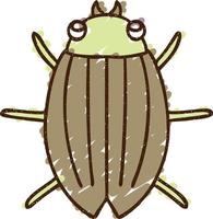 dibujo de tiza de escarabajo vector