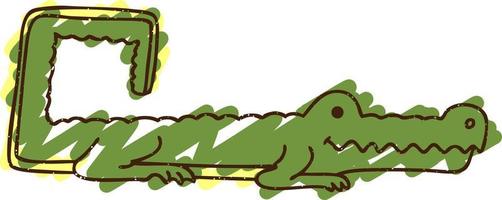 Alligator Chalk Drawing vector