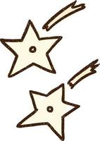 Throwing Stars Chalk Drawing vector