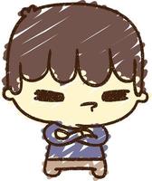 Grumpy Boy Chalk Drawing vector
