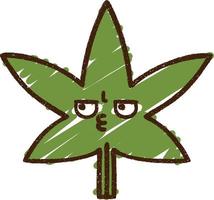 Cannabis Leaf Chalk Drawing vector