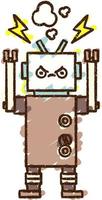 Crazy Robot Chalk Drawing vector