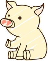 Cute Pig Chalk Drawing vector