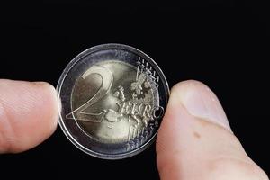 two Euro coin photo