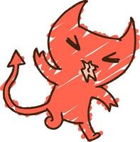 Little Devil Chalk Drawing vector