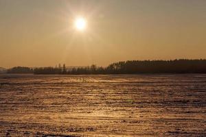 paisaje en la naturaleza durante la puesta de sol foto