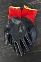 black rubberized gloves photo