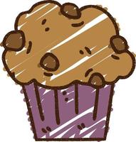 dibujo de tiza de muffin de chocolate vector