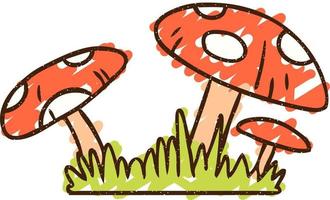 Toadstools Chalk Drawing vector