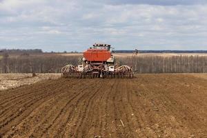 sowing of cereals. Spring photo