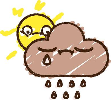 dibujo de tiza de nube de lluvia vector