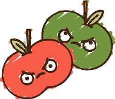Angry Apples Chalk Drawing vector