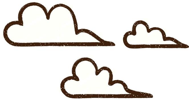 Clouds Chalk Drawing vector