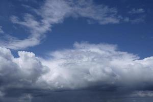 boundless expanse of the sky with cumulus clouds and rays of the sun, moments of daybreak and sunset photo