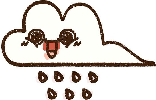 Rain Cloud Chalk Drawing vector