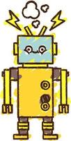 Robot Chalk Drawing vector