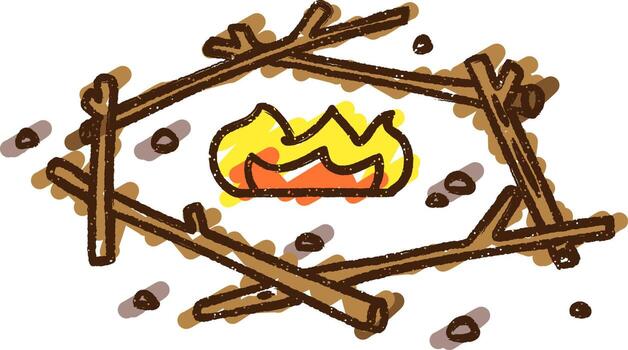 Camp Fire Chalk Drawing vector