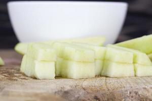 cut peeled green Apple photo