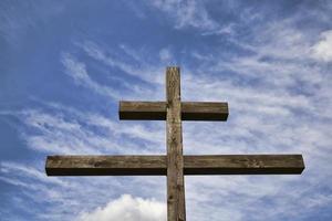 old wooden Orthodox cross photo