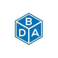 BDA letter logo design on black background. BDA creative initials letter logo concept. BDA letter design. vector